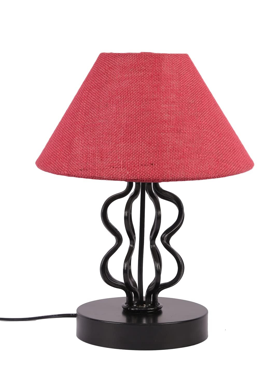 Pink Jute Shade Iron Table Lamp(APA119)