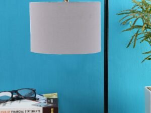 Grey Cotton Shade Iron Table Lamp (ARM04)