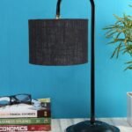 Black Jute Shade Iron Table Lamp (ARM15)