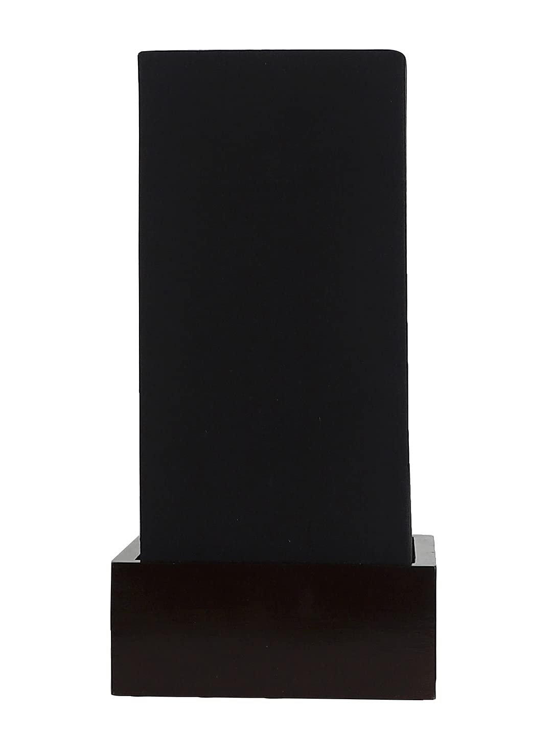 Black Cotton Table lamp with Wood Brown Base