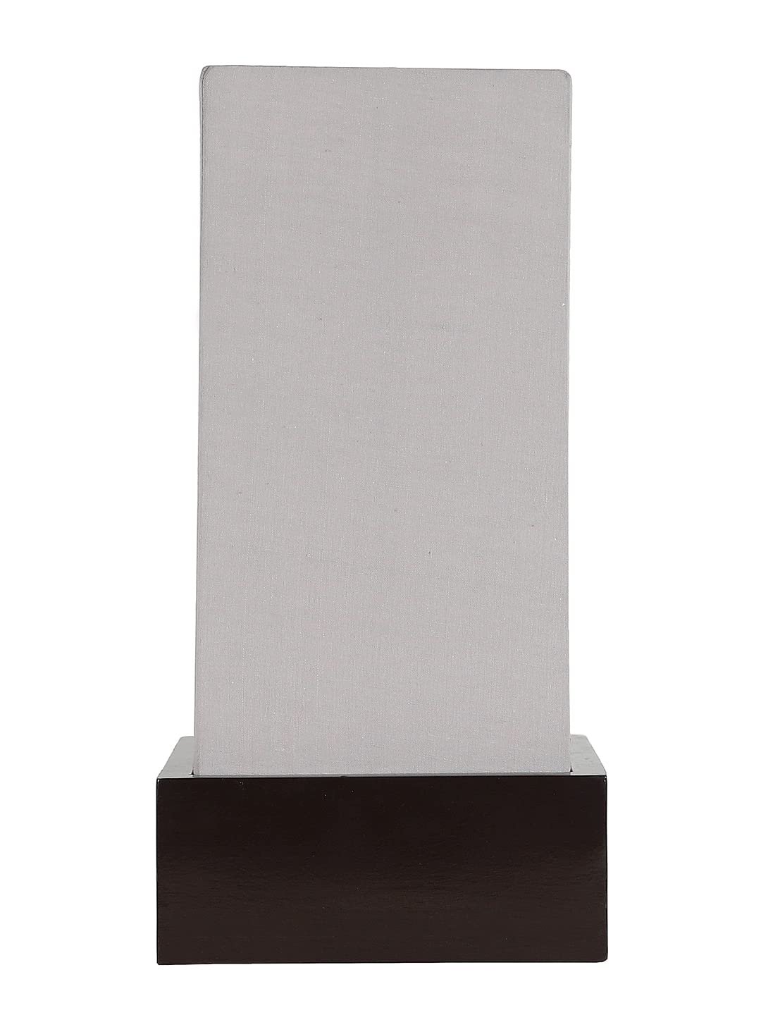 Grey Cotton Table lamp with Wood Brown Base