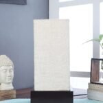 White Jute Table lamp with Wood Brown Base