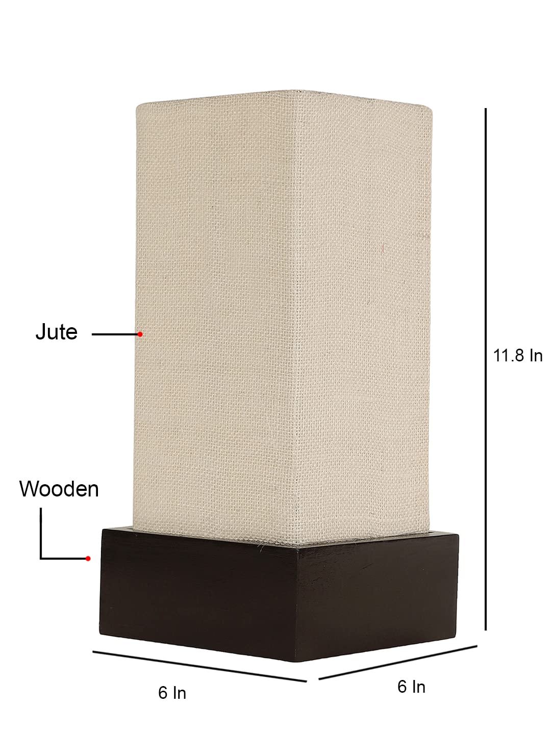 White Jute Table lamp with Wood Brown Base