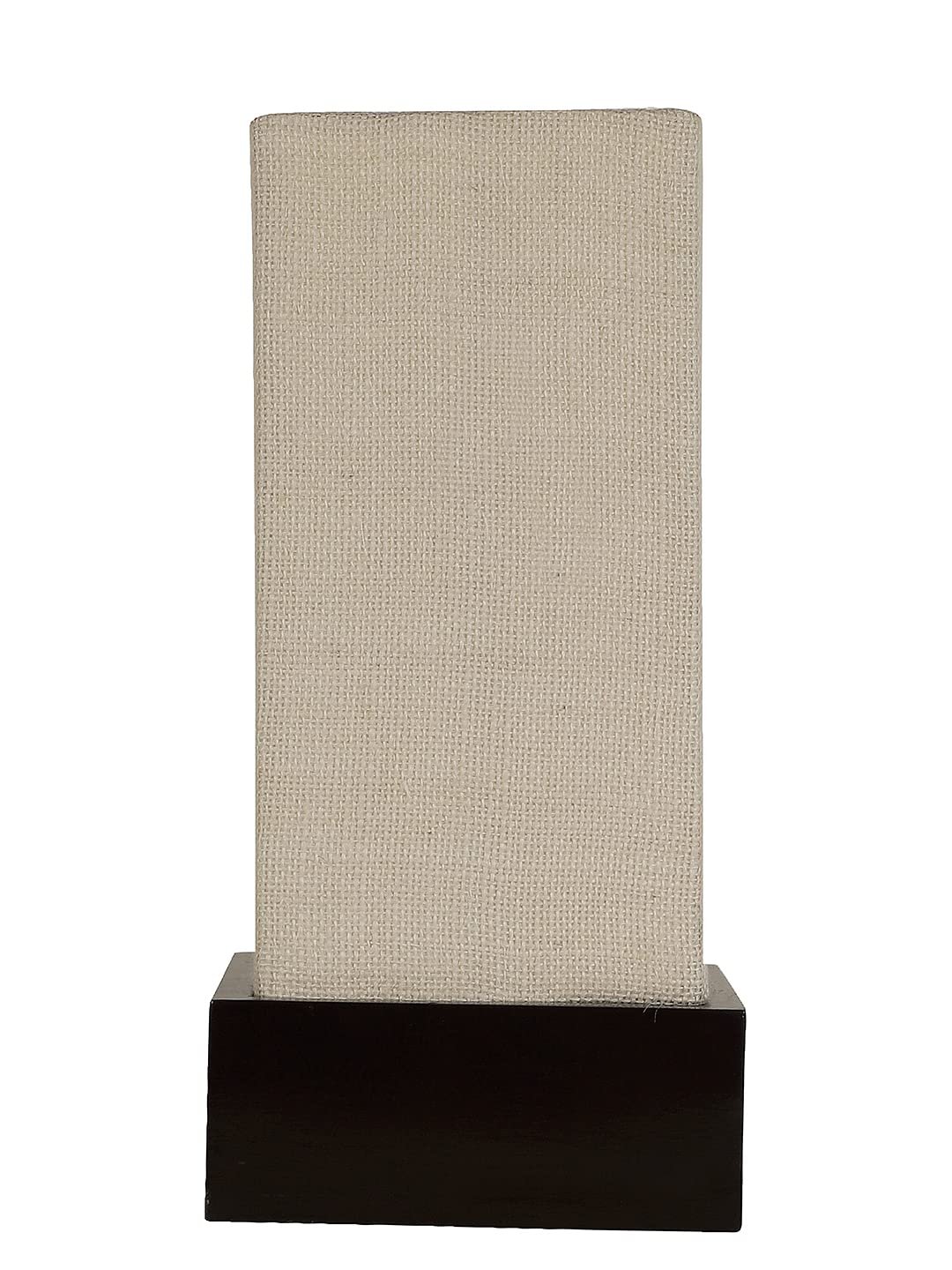 White Jute Table lamp with Wood Brown Base