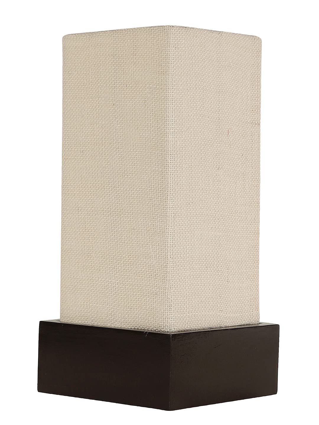 White Jute Table lamp with Wood Brown Base
