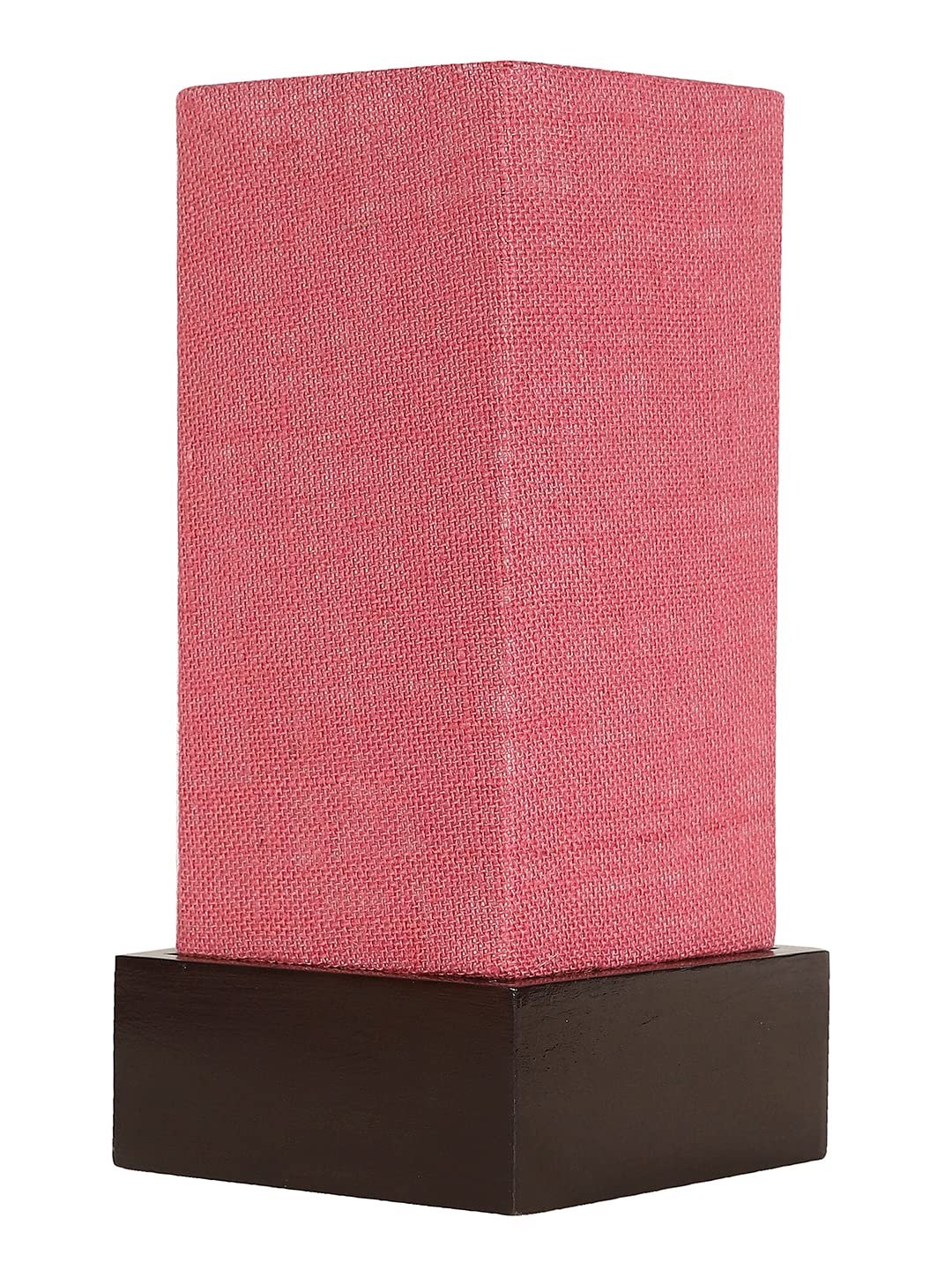 Pink Jute Table lamp with Wood Brown Base