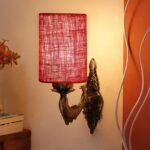 Antique Gold Wall Lamp for Office/Home/Gifting with Jute Maroon Shade(8×4.25×11) Inches -101