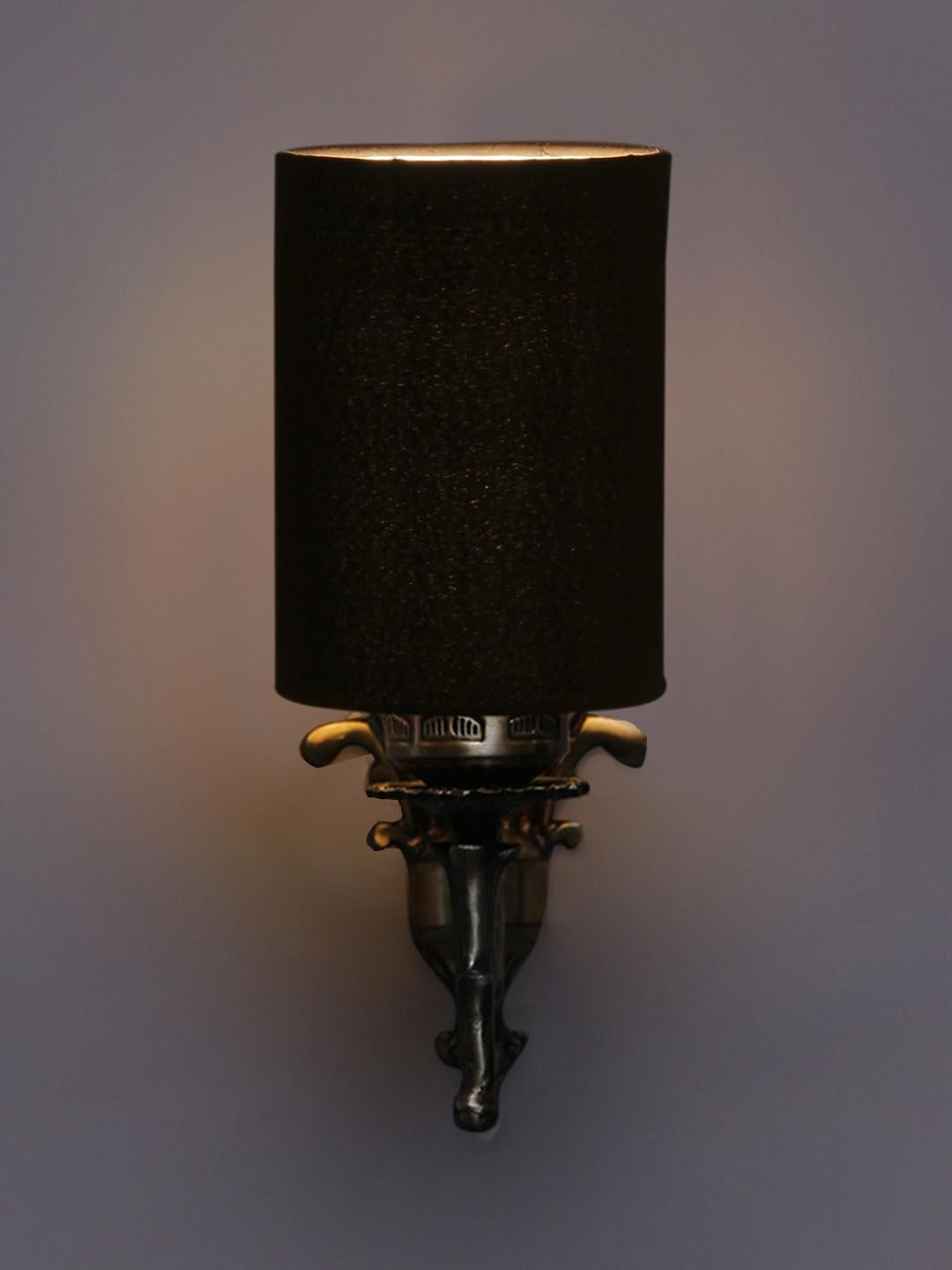 Antique Gold Wall Lamp for Office/Home/Gifting with Cotton Black Shade(8x4.25x11) Inches -107
