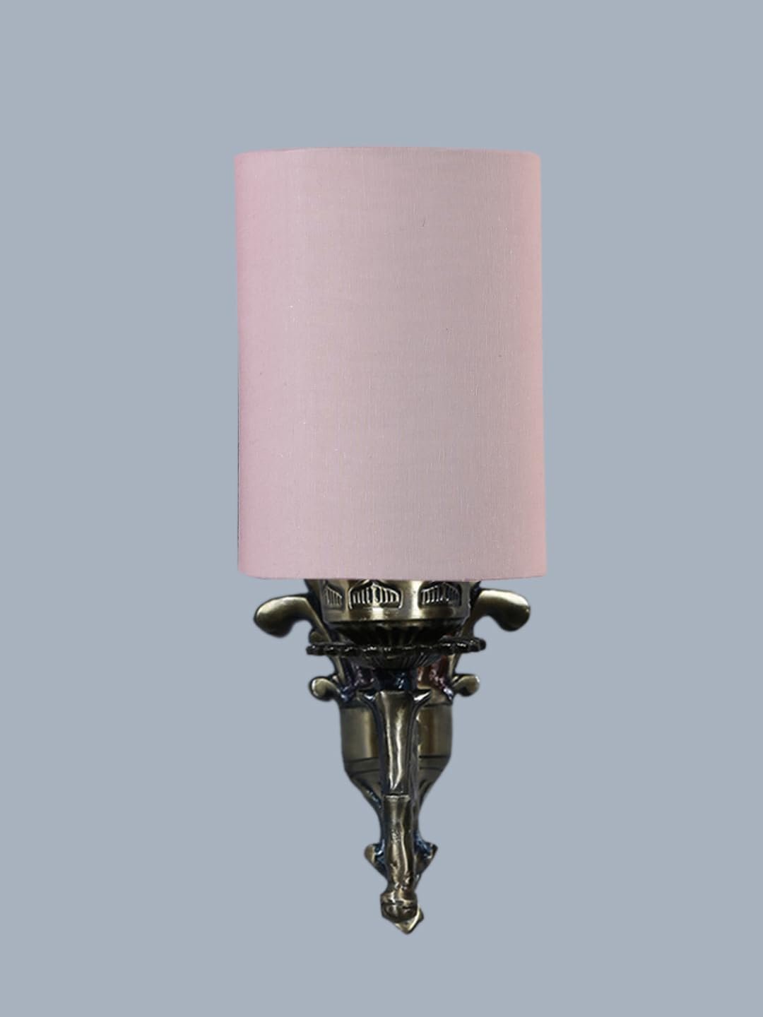 Antique Gold Wall Lamp for Office/Home/Gifting with Cotton Grey Shade(8x4.25x11) Inches -111