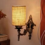 Antique Gold Wall Lamp for Office/Home/Gifting with Jute White Shade(8×4.25×11) Inches
