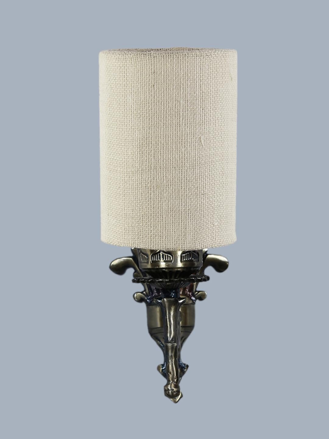 Antique Gold Wall Lamp for Office/Home/Gifting with Jute White Shade(8x4.25x11) Inches