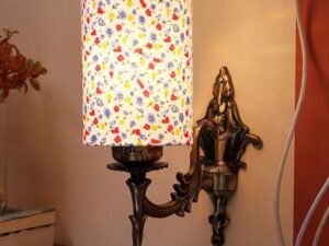 Antique Gold Wall Lamp for Office/Home/Gifting with Cotton Printed Shade(8x4.25x11) Inches -120