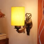 Antique Gold Wall Lamp for Office/Home/Gifting with Cotton Yellow Shade(8×4.25×11) Inches -125
