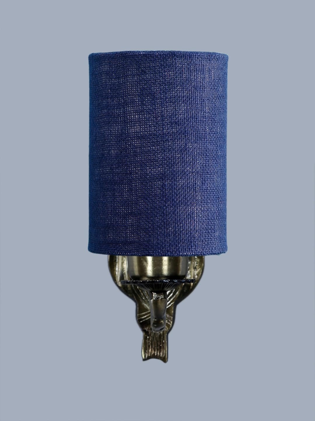 Antique Gold Wall Lamp for Office/Home/Gifting with Jute Blue Shade(8x4.25x11) Inches -132