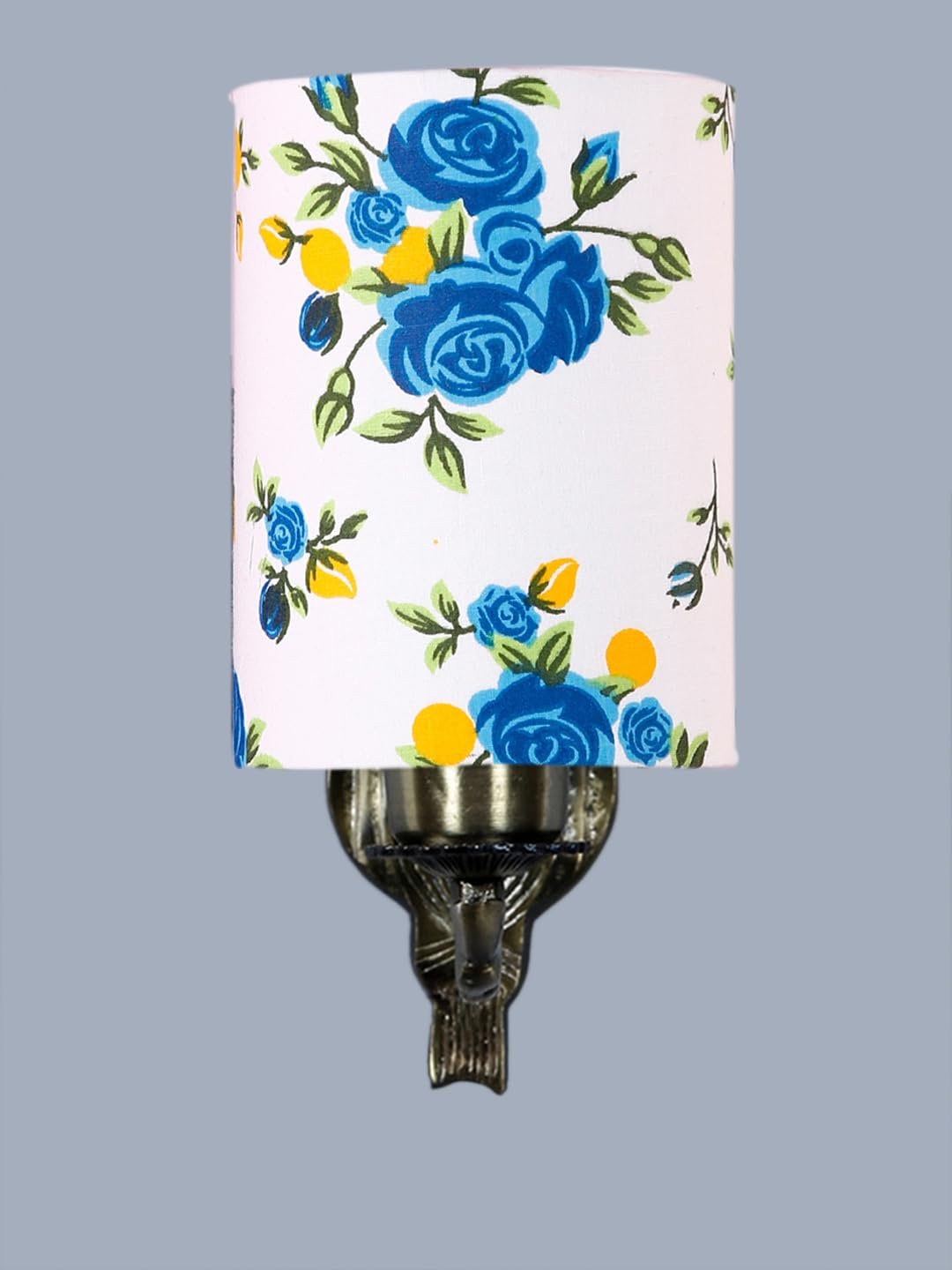 Antique Gold Wall Lamp for Office/Home/Gifting with Cotton Printed Shade(8x4.25x11) Inches -133