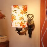 Antique Gold Wall Lamp for Office/Home/Gifting with Cotton Printed Shade(8×4.25×11) Inches -134