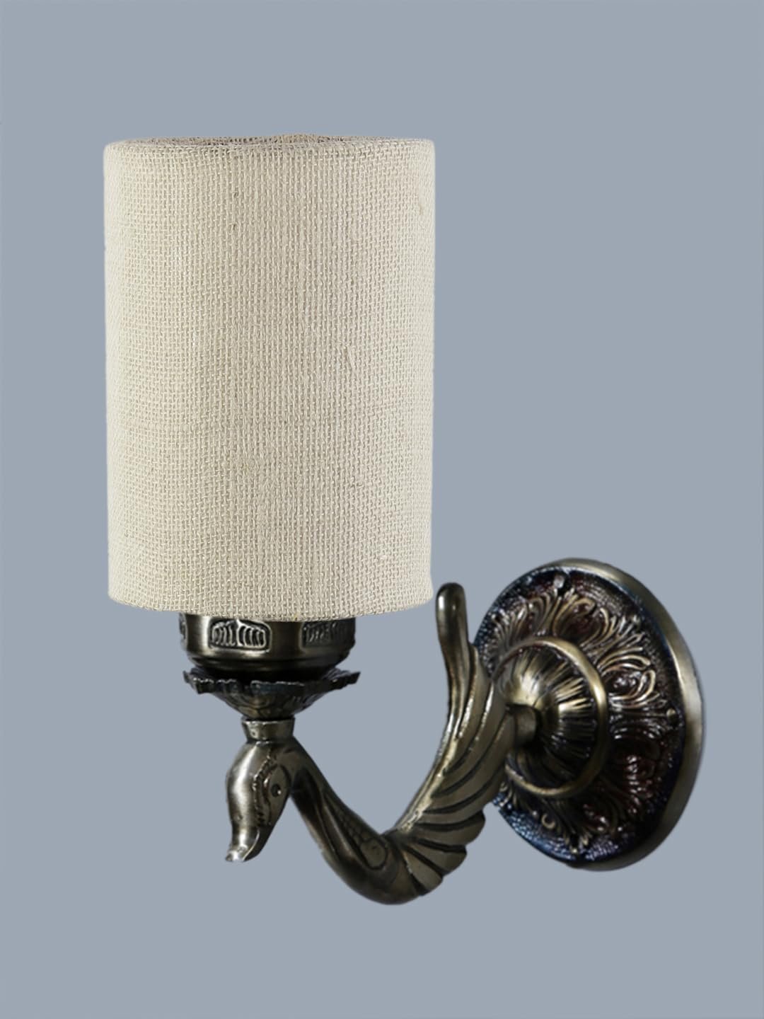 Antique Gold Wall Lamp for Office/Home/Gifting with Jute White Shade(8x4.25x11) Inches -144