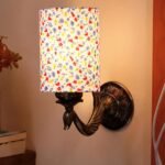 Antique Gold Wall Lamp for Office/Home/Gifting with Cotton Printed Shade(8×4.25×11) Inches -150