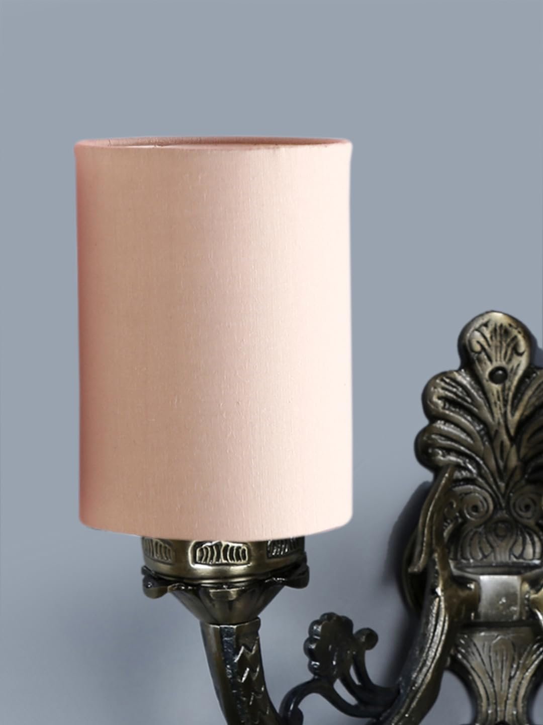 Dual Antique Gold Wall Lamp for Office/Home/Gifting with Cotton Grey Shade(7x13x11.5) Inches -171