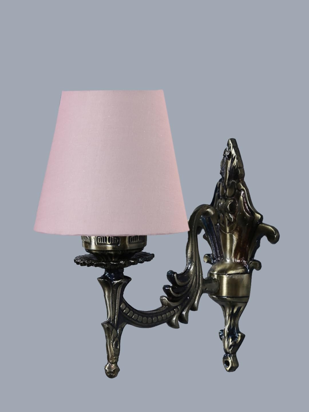 Antique Gold Wall Lamp for Office/Home/Gifting with Cotton conical Grey Shade(7x5.5x9.25) Inches -21