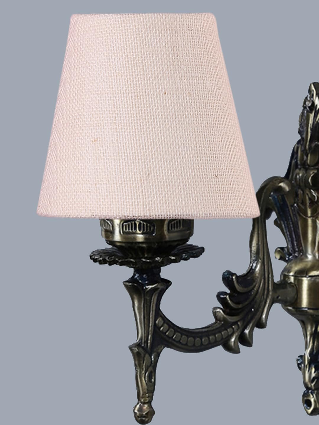 Antique Gold Wall Lamp for Office/Home/Gifting with Jute conical White Shade(7x5.5x9.25) Inches -24