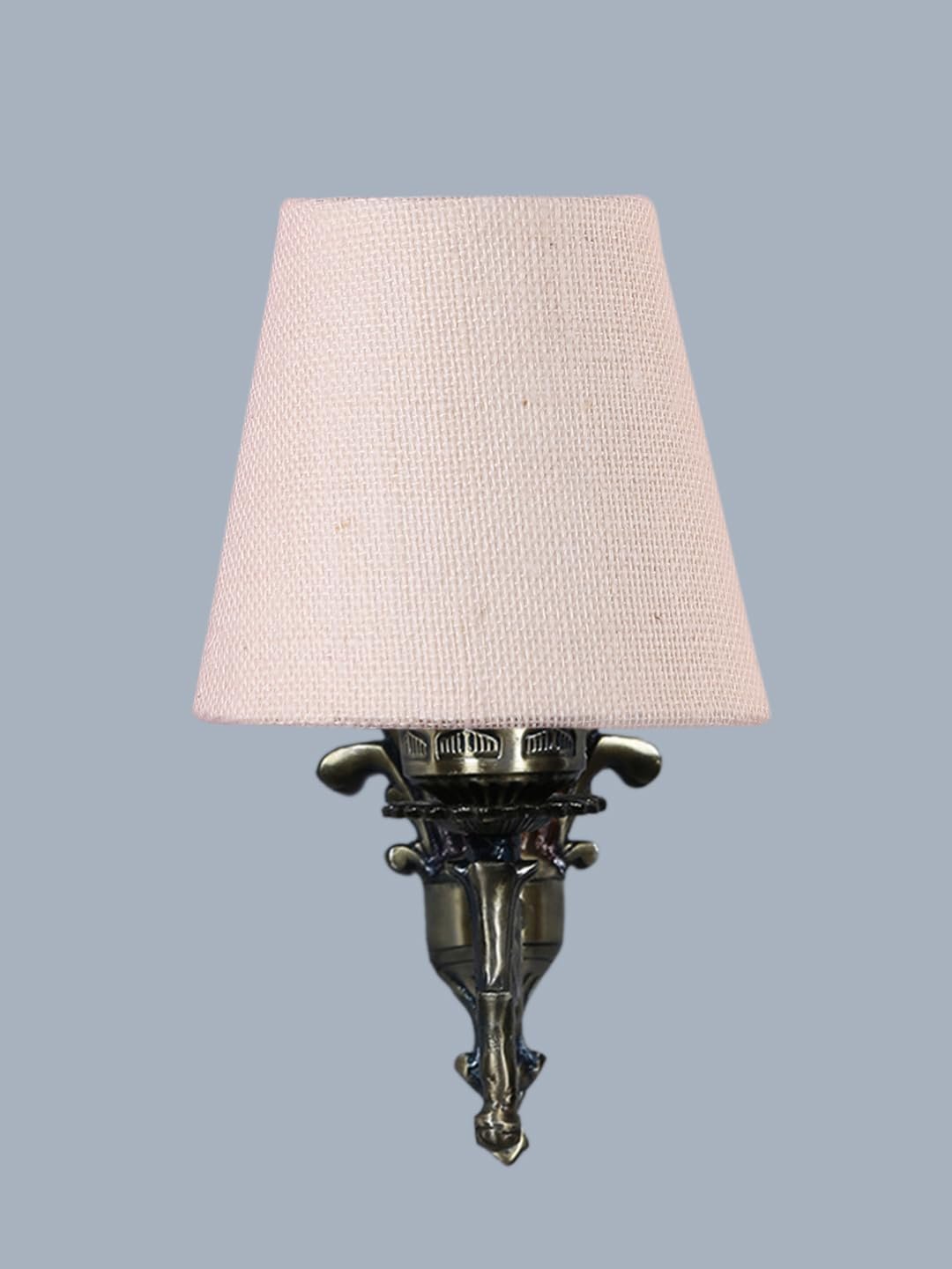 Antique Gold Wall Lamp for Office/Home/Gifting with Jute conical White Shade(7x5.5x9.25) Inches -24