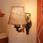 Antique Gold Wall Lamp for Office/Home/Gifting with Jute conical Beige Shade(7×5.5×9.25) Inches -53