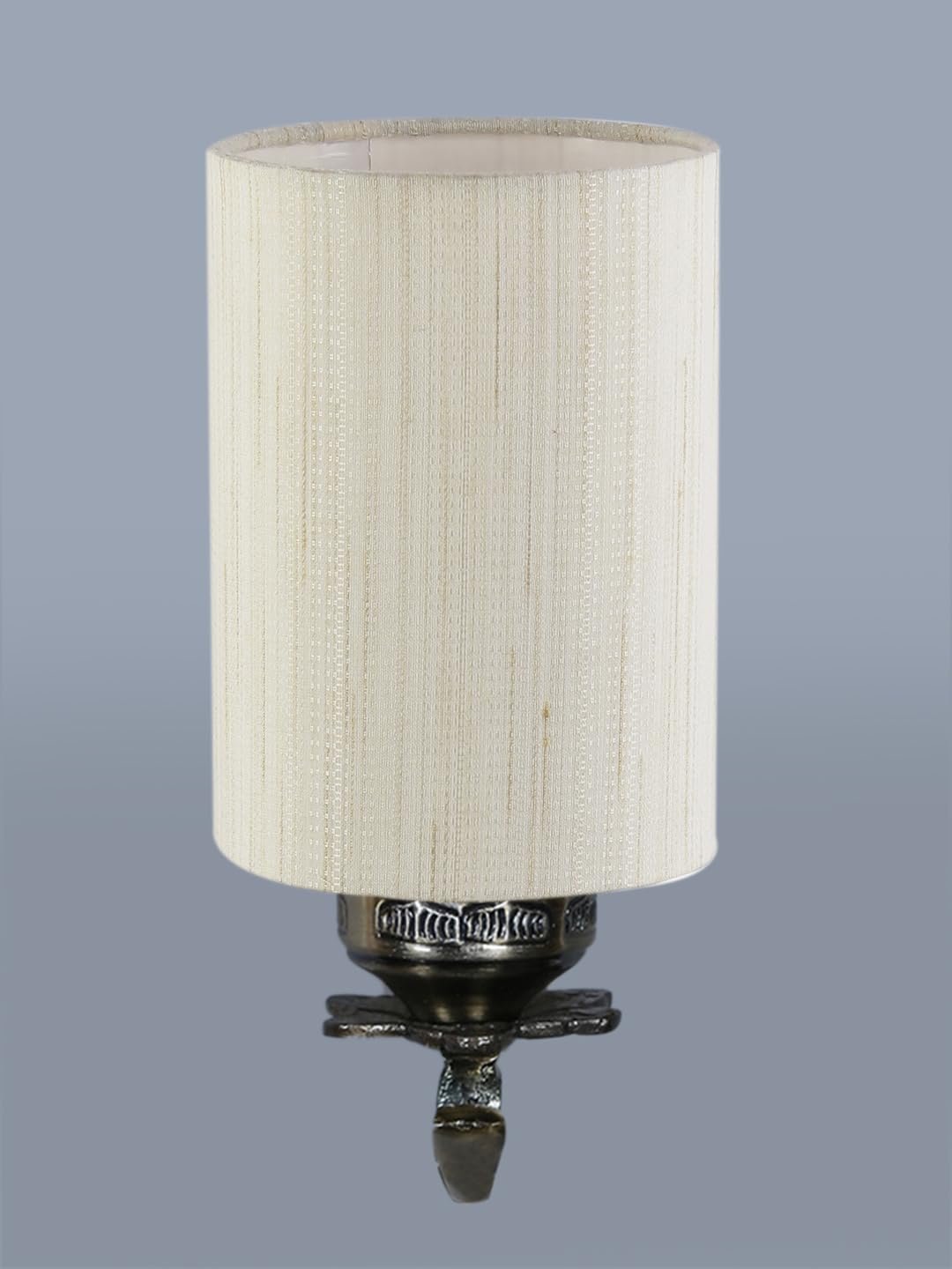 Antique Gold Wall Lamp for Office/Home/Gifting with Cotton Off-White Shade(8x4.25x11) Inches -76