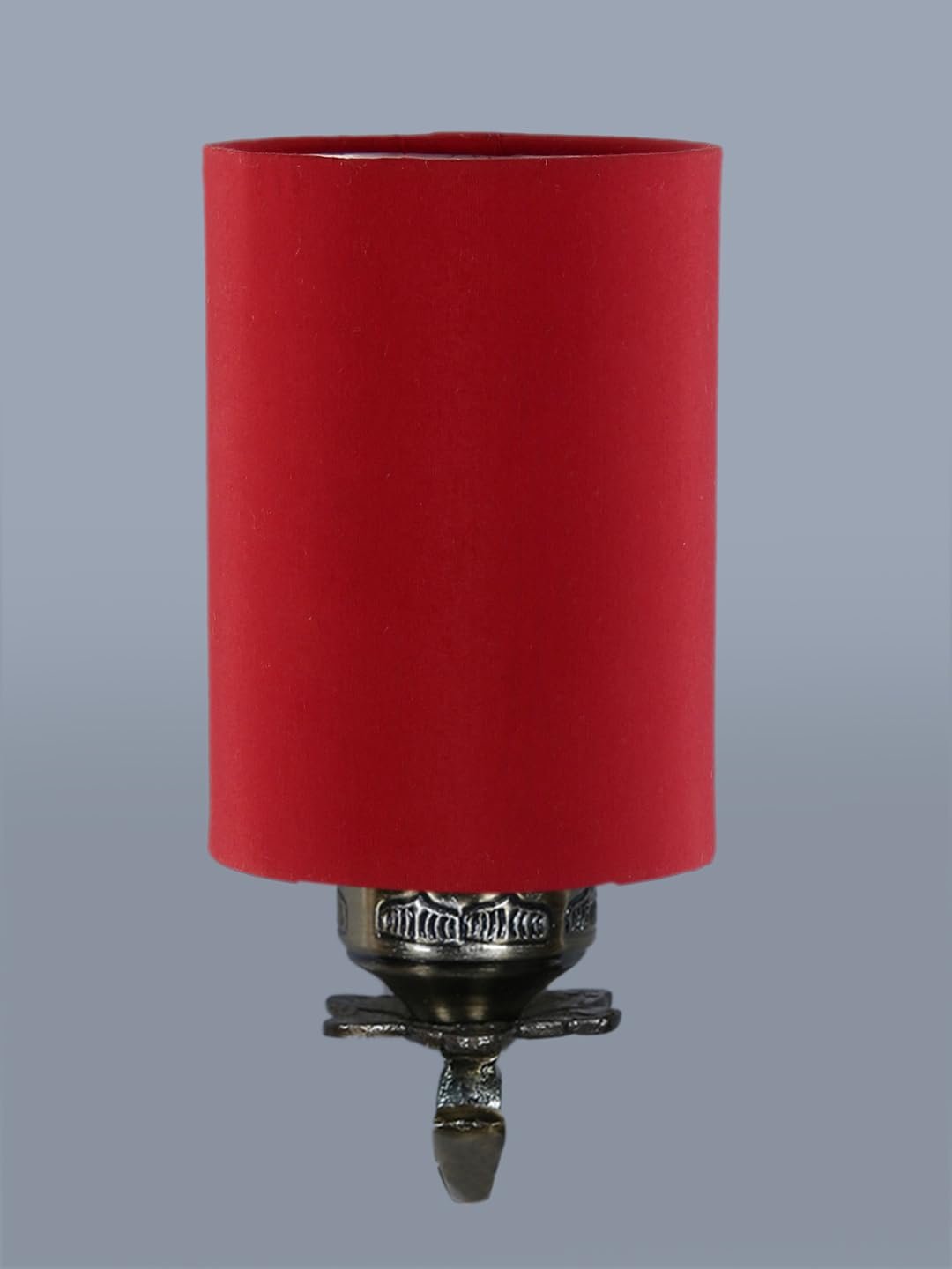 Antique Gold Wall Lamp for Office/Home/Gifting with Cotton Red Shade(8x4.25x11) Inches -78