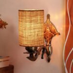 Antique Gold Wall Lamp for Office/Home/Gifting with Jute Beige Shade(8×4.25×11) Inches -83