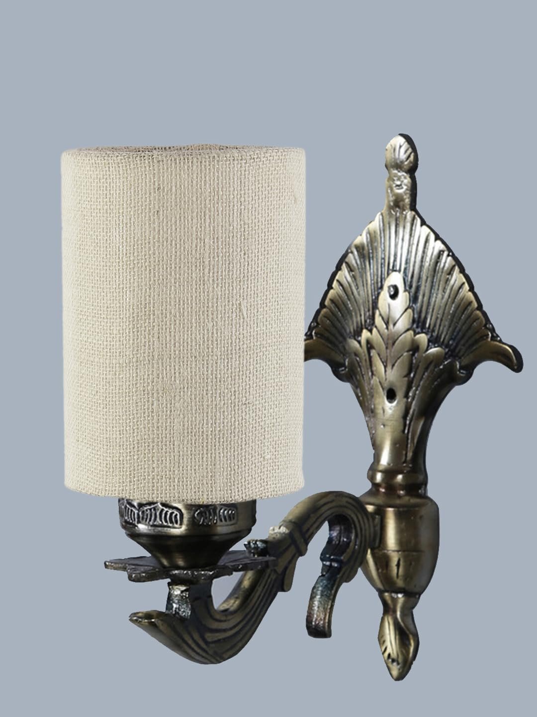 Antique Gold Wall Lamp for Office/Home/Gifting with Jute White Shade(8x4.25x11) Inches -84