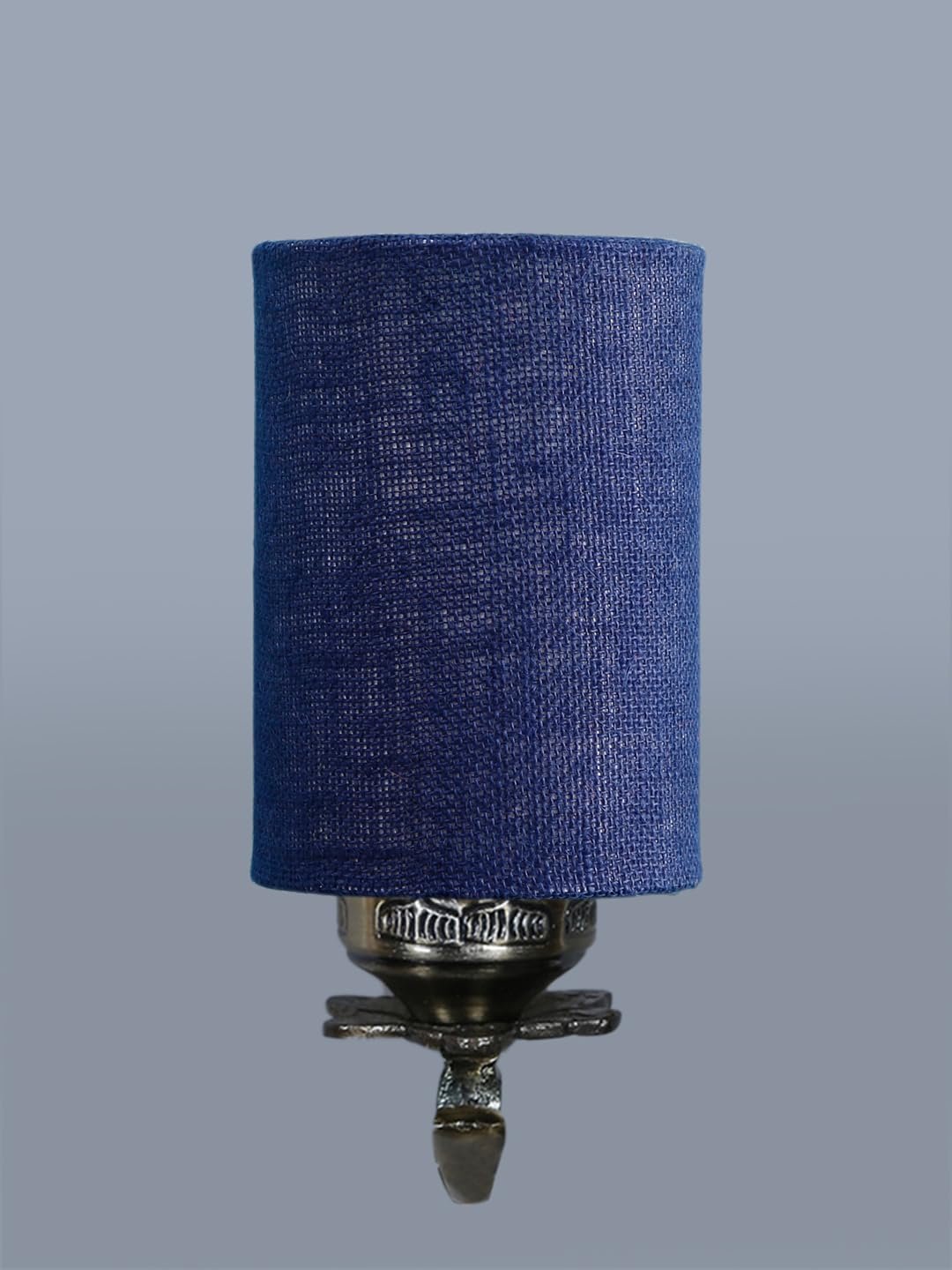 Antique Gold Wall Lamp for Office/Home/Gifting with Jute Blue Shade(8x4.25x11) Inches -87