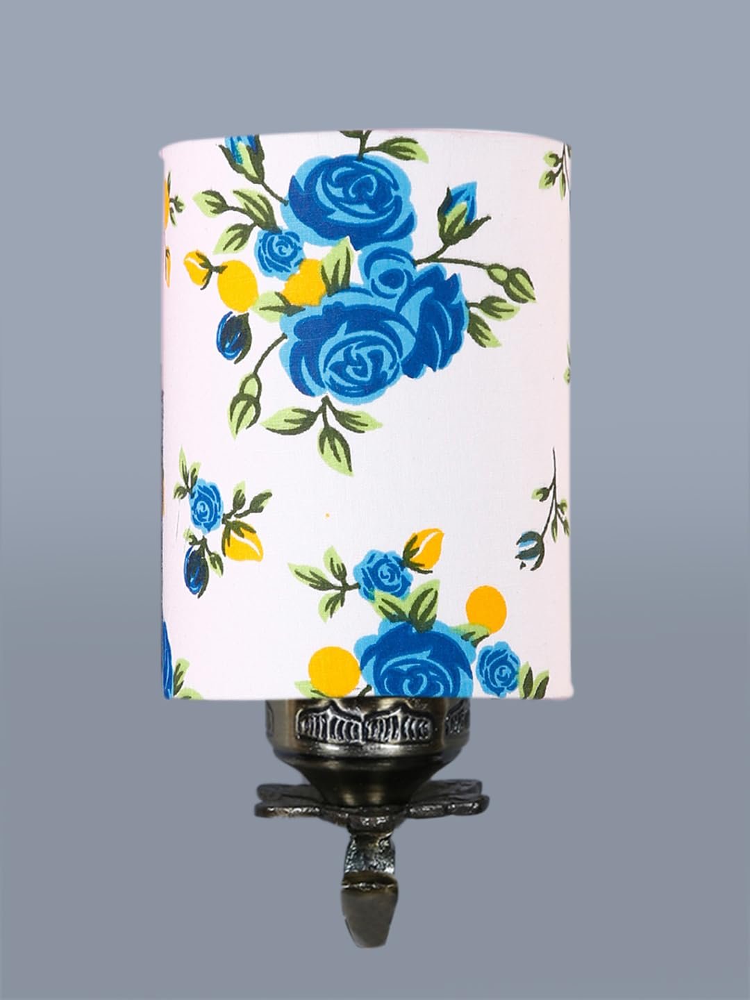 Antique Gold Wall Lamp for Office/Home/Gifting with Cotton Printed Shade(8x4.25x11) Inches -88