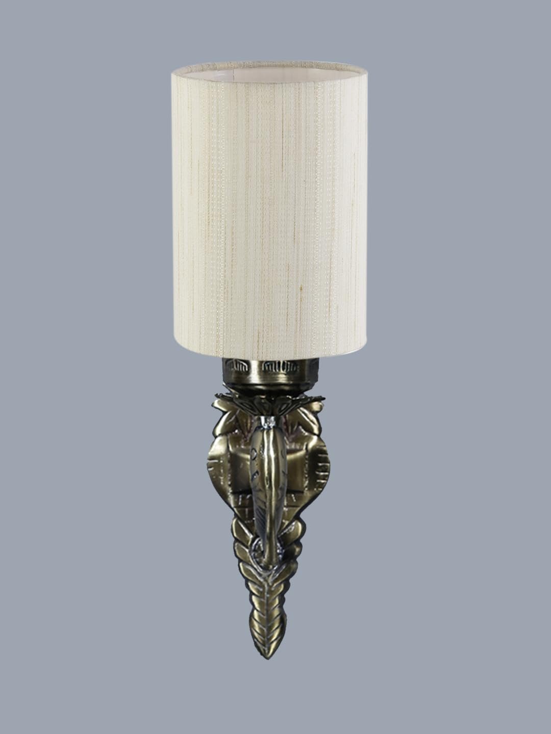 Antique Gold Wall Lamp for Office/Home/Gifting with Cotton Off-White Shade(8x4.25x11) Inches -91