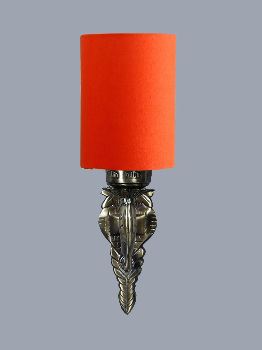 Antique Gold Wall Lamp for Office/Home/Gifting with Cotton Orange Shade(8x4.25x11) Inches -94