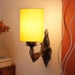 Antique Gold Wall Lamp for Office/Home/Gifting with Cotton Yellow Shade(8×4.25×11) Inches -95