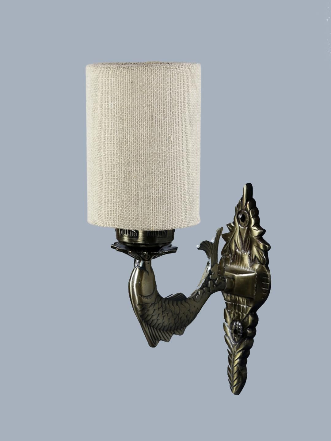 Antique Gold Wall Lamp for Office/Home/Gifting with Jute White Shade(8x4.25x11) Inches -99