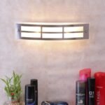 Off White Metal & Glass Bathroom Light for Wash Basin/Mirror