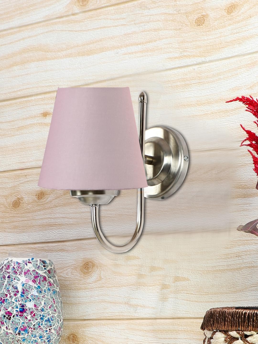 Off White Metal & Glass Bathroom Light for Wash Basin/Mirror