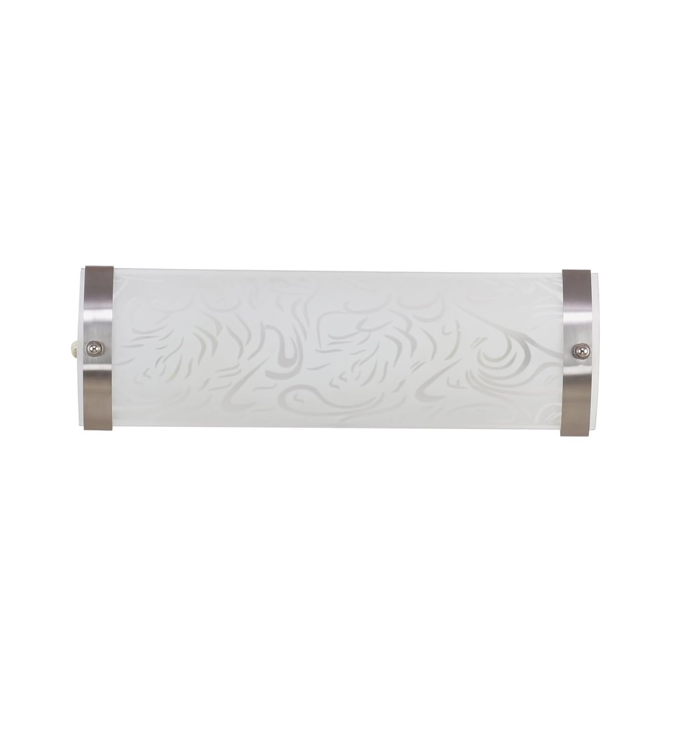 Off White Steel & Glass Bathroom Light for Wash Basin/Mirror