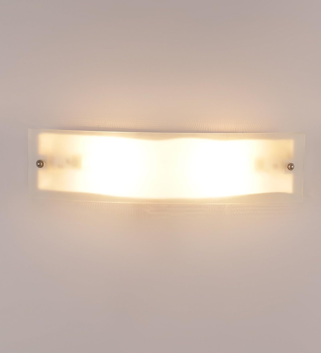 Off White Metal & Glass Bathroom Light for Wash Basin/Mirror