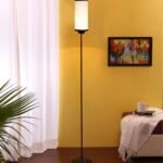Thin Multicolor Cotton Shade with Iron Floor lamp