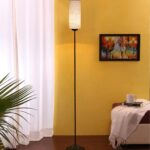 Thin White Jute Shade with Iron Floor lamp