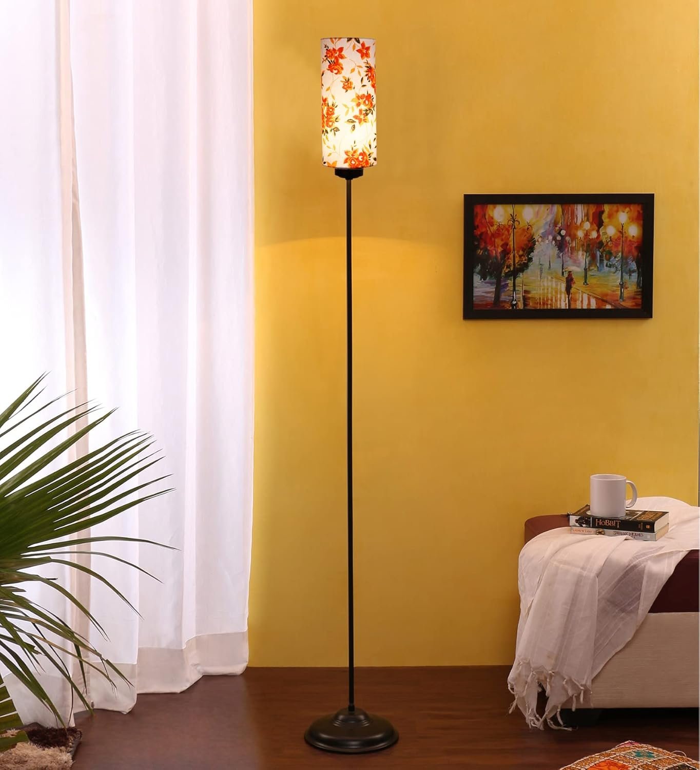 Thin Multi Cotton Shade with Iron Floor lamp(BK15)