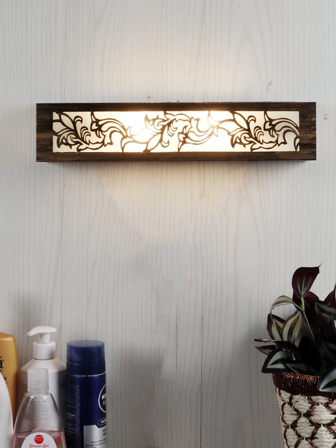 Antique Gold Finish & Glass Bath Light for Wash Basin & Mirror (Golden),BL106