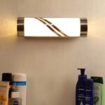 Steel & Frosted Glass Bath Light for Wash Basin & Mirror(Off-White),BL81