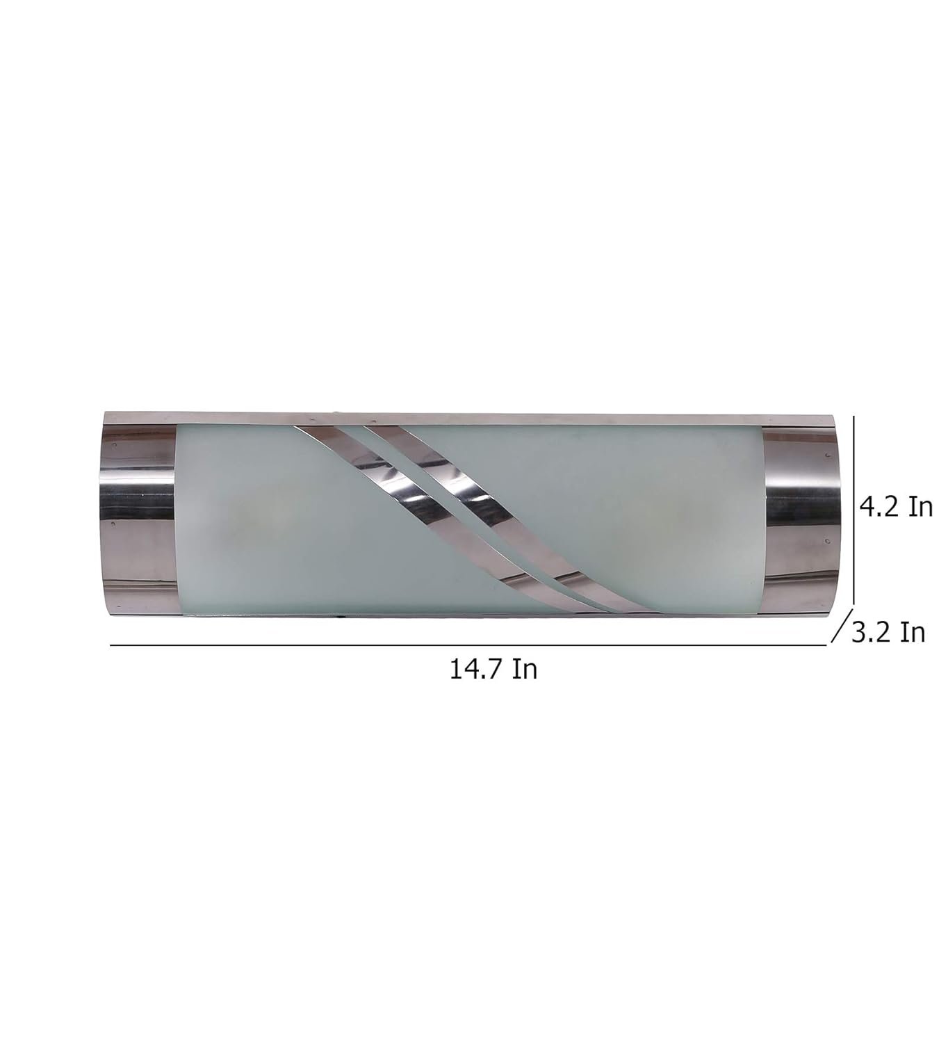 Steel & Frosted Glass Bath Light for Wash Basin & Mirror(Off-White),BL81