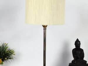 Off-White Cotton with Metal Gold Table Lamp(B)