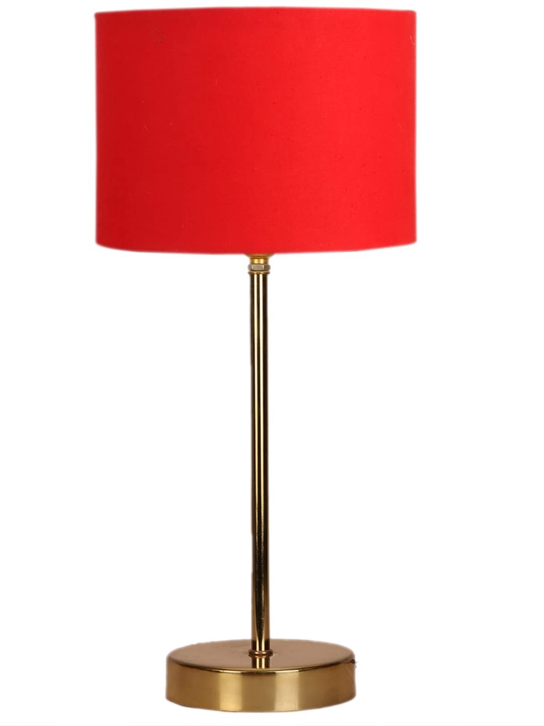 Red Cotton with Metal Gold Table Lamp (E)