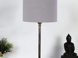 Grey Cotton with Metal Gold Table Lamp(H)